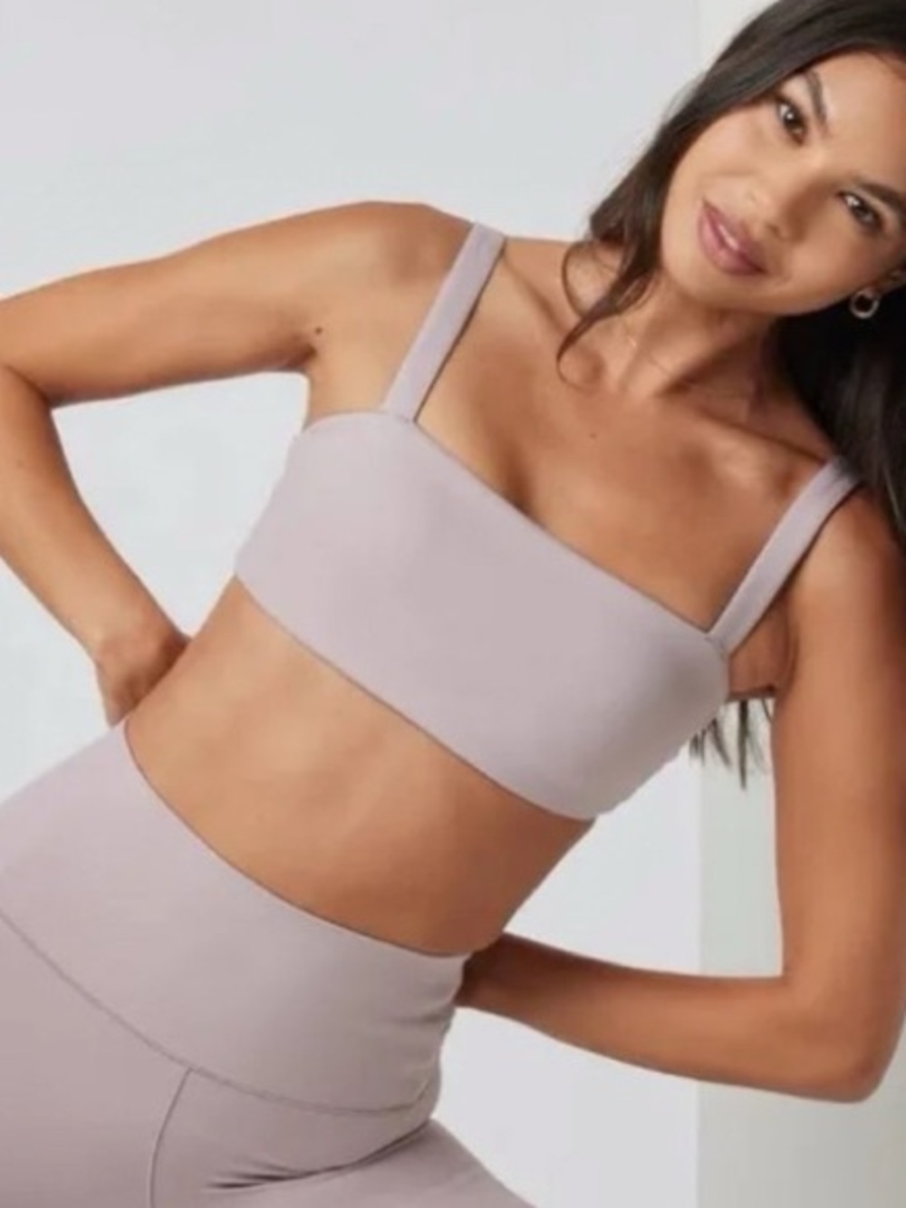 Vuori Evolve Square Neck Bra Seamless Sports Bra in Dusty Mauve size Small